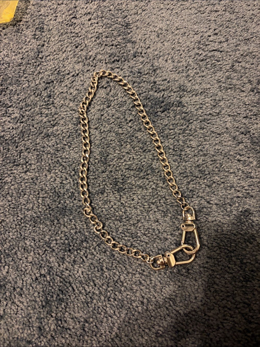 Silver Chain Strap with Carabiner Hardware